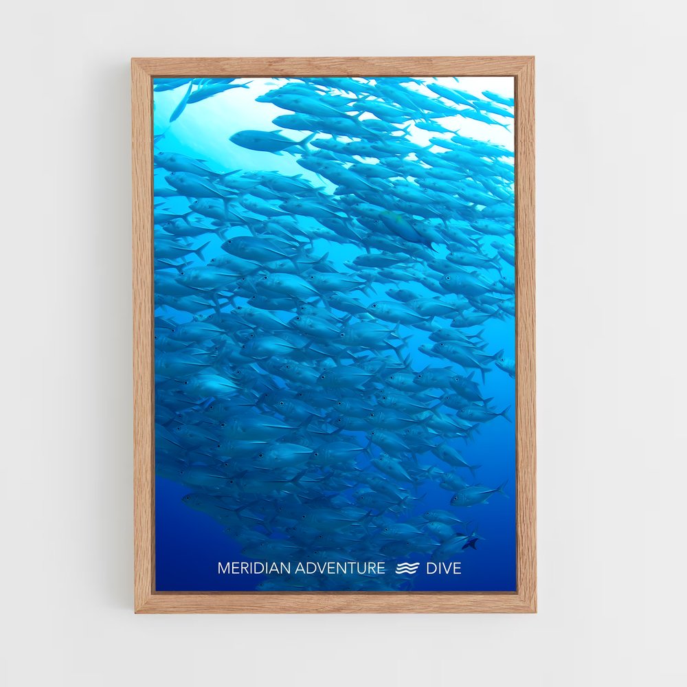 Poster École de Poissons – affiche Plongée sous-marine (vue 4)